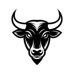Golden Bull head logo icon vector line art illustration  design