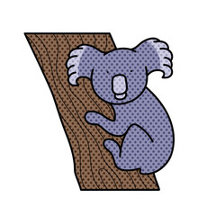 koala halftone hand drawn  color vector illustration