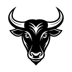 Golden Bull head logo icon vector line art illustration  design