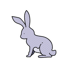 rabbit halftone hand drawn  color vector illustration