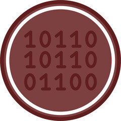 Binary Code Vector Line Double Circle Maroon