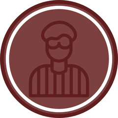 Criminal Vector Line Double Circle Maroon