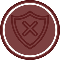 Fototapeta premium Unsecure Vector Line Double Circle Maroon