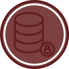 Secure Data Vector Line Double Circle Maroon