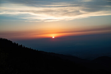 sunset over the mountains