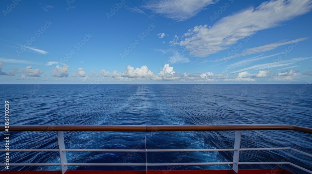 Sticker ocean view from a cruise ship deck