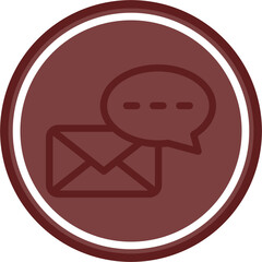 chat Vector Line Double Circle Maroon