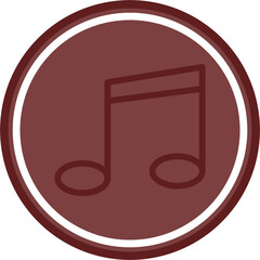 music Vector Line Double Circle Maroon