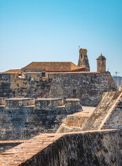 Historic Castillo de San Felipe Fortress in Cartagena, Colombia