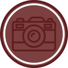 camera Vector Line Double Circle Maroon