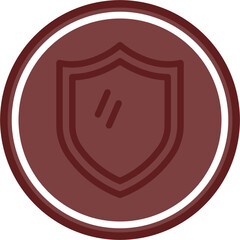 shield Vector Line Double Circle Maroon