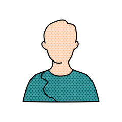 man halftone hand drawn  color vector illustration