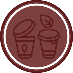 Packaging alternatives Vector Line Double Circle Maroon