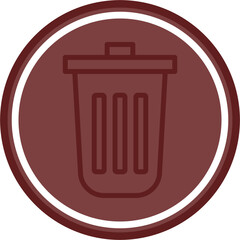 Recyclable disposables Vector Line Double Circle Maroon