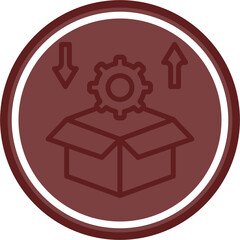 Packaging lifecycle Vector Line Double Circle Maroon