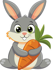 Obraz premium Adorable fluffy bunny with big eyes and pink nose. 