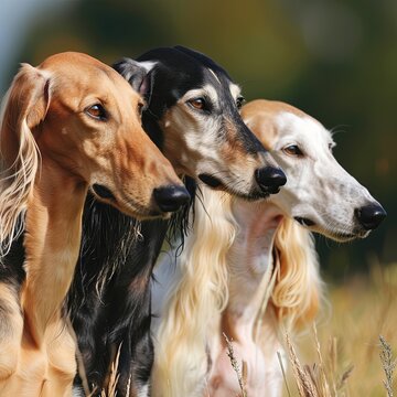 Three saluki breed developed from sighthounds
