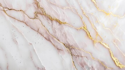 Naklejka premium White marble background with light pink and gold streaks, sophisticated and chic