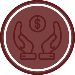 Charity Vector Line Double Circle Maroon