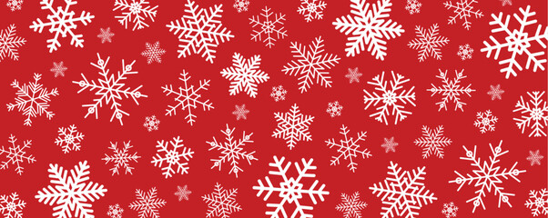 christmas snowflake background pattern in white and red colors vector illustration