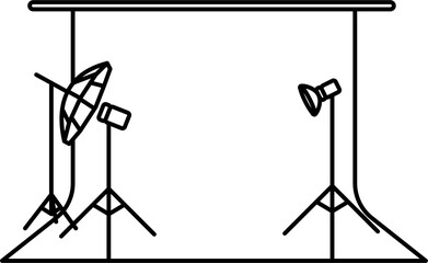 Photography studio illustration outline vector