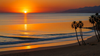 sunset on the beach