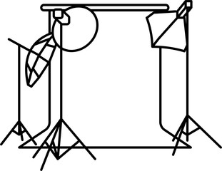 Photography studio illustration outline vector