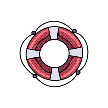 recommend clip art: life buoy halftone hand drawn  color vector illustration
