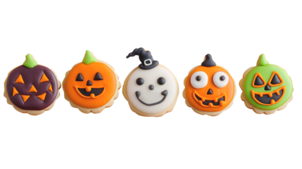 Cute Halloween cookies with copy space