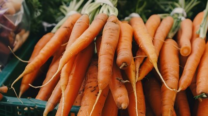 新鮮なにんじんの束