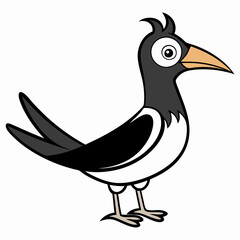 Cartoon simple bird motif vector art illustration