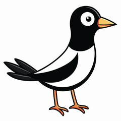 Cartoon simple bird motif vector art illustration