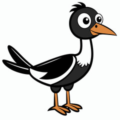 Cartoon simple bird motif vector art illustration