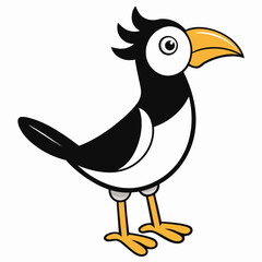 Cartoon simple bird motif vector art illustration