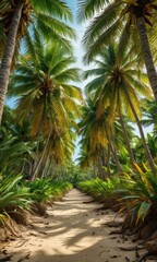 Tropical Palm Tree Pathway.