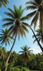 Palm Trees Against a Blue Sky.
