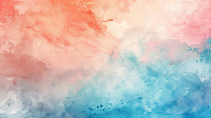 A watercolor painting of a sky with a blue and pink background