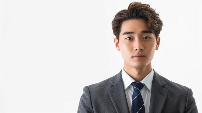 potrait asian businessman white background