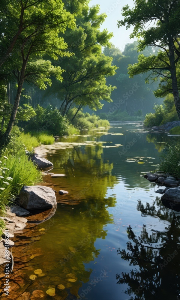 Canvas Prints Tranquil River Scene.