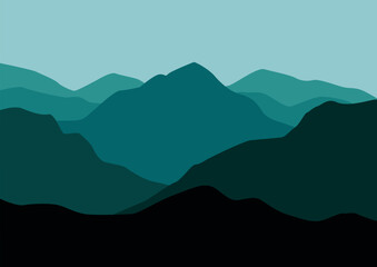 landscape with mountains illustration design