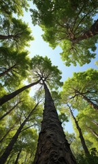 Fototapeta premium Looking Up at the Canopy of a Forest.