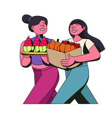 pink happy women 3d illustration