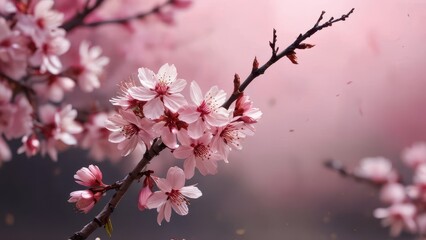 Fototapeta premium Delicate Pink Cherry Blossoms in Bloom.