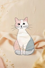 Graphic design cat flat vector art