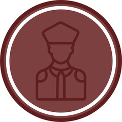 Police Vector Line Double Circle Maroon