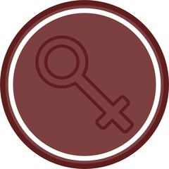 Female Vector Line Double Circle Maroon