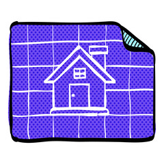 Blueprint halftone icon hand drawn color vector illustration