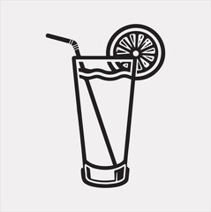 juice glass silhouette vector on a white background