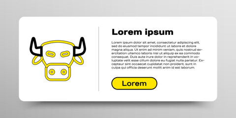 Line Cow head icon isolated on white background. Colorful outline concept. Vector