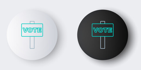 Line Vote icon isolated on grey background. Colorful outline concept. Vector